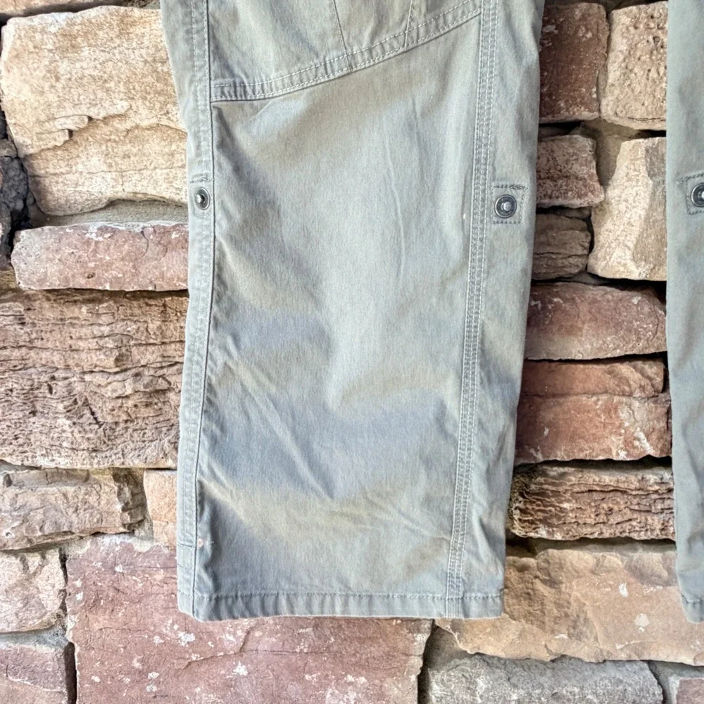 Kuhl Womens 6 Short Cargo Pants Olive Green Roll Up Convertible Hiking Utility